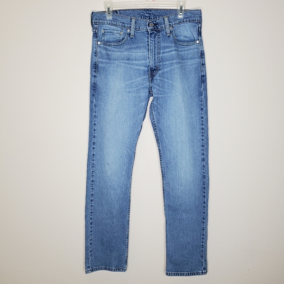 Levi's Blue Medium Wash 513 Slim Straight Leg Denim Jeans - Picture 5 of 13